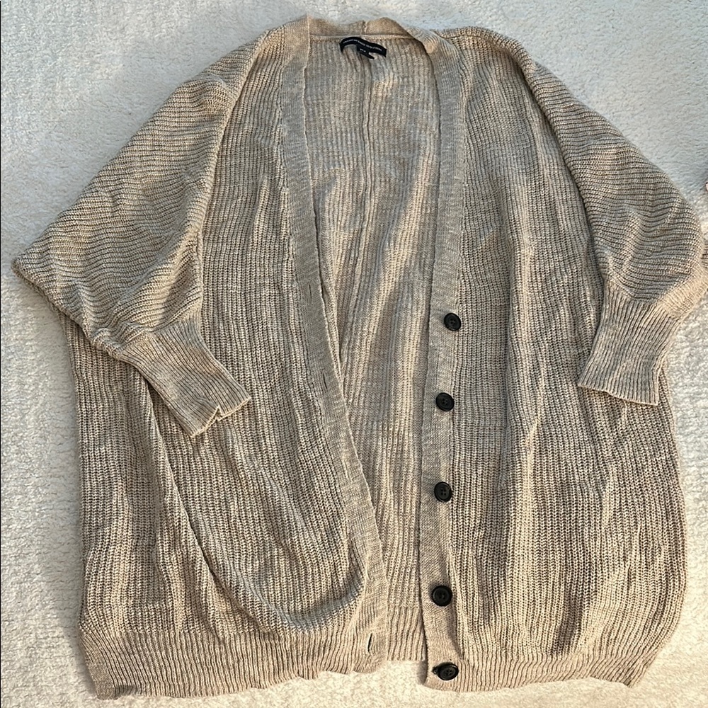 American Eagle Outfitters oatmeal marled Knit Cardigan